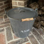 Inglenook Ash Bucket In French Grey With Log Bag, thumbnail 8 of 8
