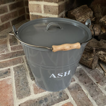 Inglenook Ash Bucket In French Grey With Log Bag, 8 of 8