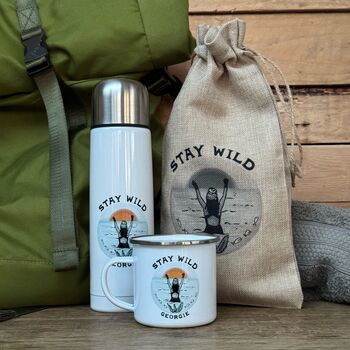 Cold Water Swimming Gift Set With Flask, Enamel Mug And Bag, 2 of 4