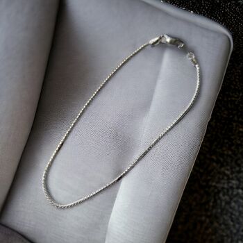 Pure Silver Slim Chain Silver Indian Payal Anklet, 2 of 4