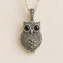 Personalised Sterling Silver Marcasite Owl Necklace, thumbnail 1 of 10