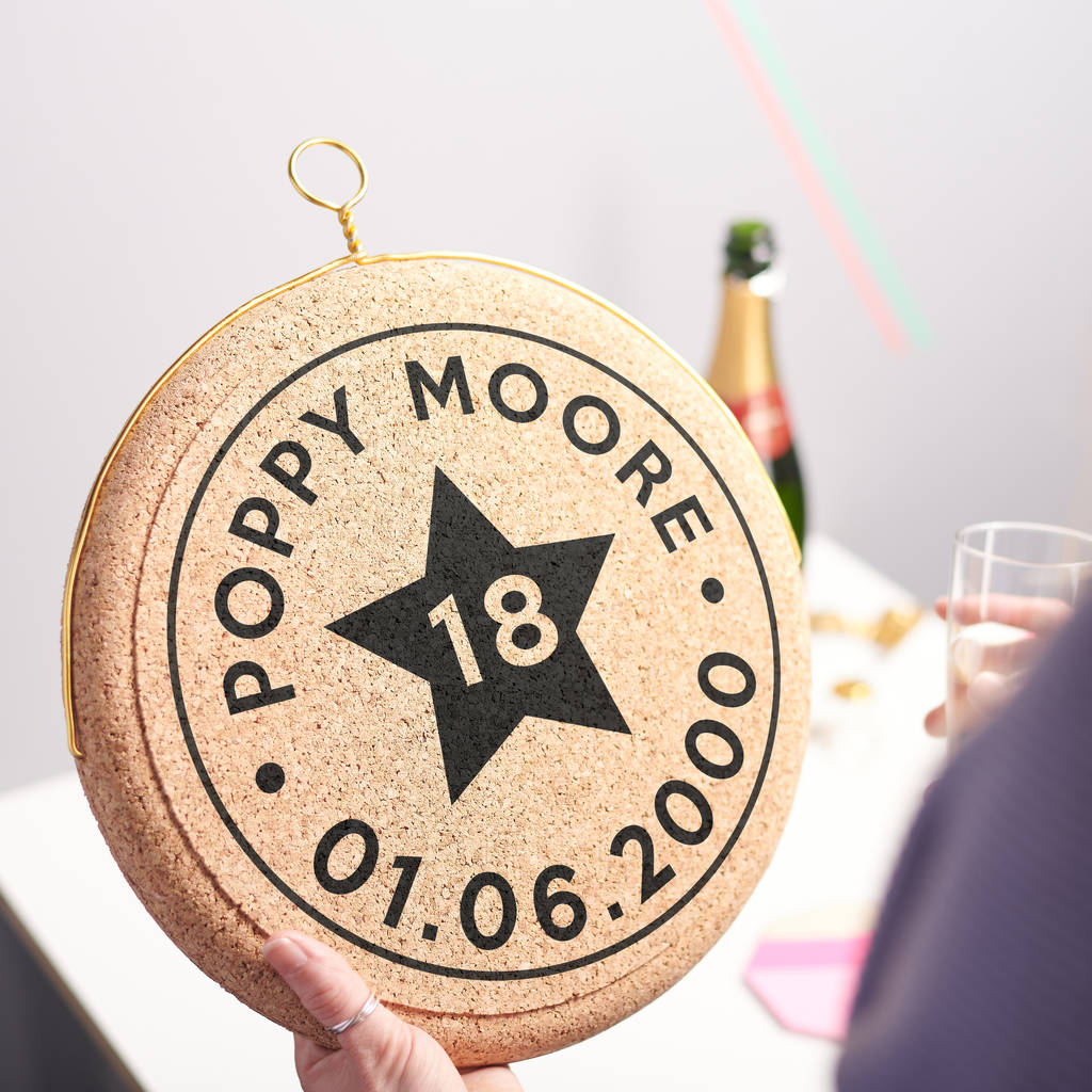 Personalised Celebratory Birthday Hanging Cork Print By Oakdene Designs