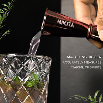 Rose Gold Glass Cocktail Shaker And Jigger Set, 4 of 7