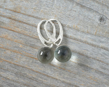 Glass Ball Dangle Earrings In Sterling Silver, 2 of 4