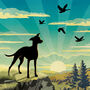Scenic Greyhound, Whippet Or Lurcher Gift Print, thumbnail 7 of 8