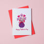 Vase Of Pom Pom Flowers Mother's Day Card, thumbnail 4 of 6