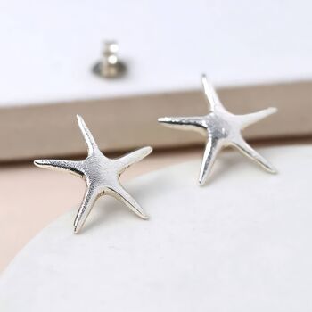 Large Sterling Silver Starfish Stud Earrings, 6 of 10