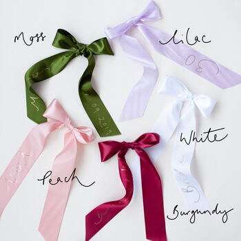 Personalised Wedding Bouquet Ribbon Placement Print, 8 of 8