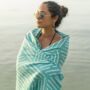Ocean Teal Quick Dry Beach Towel 100% Recycled, thumbnail 11 of 12