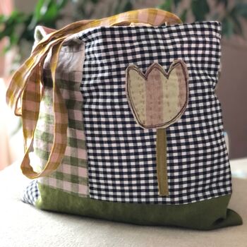 Linen And Cotton Patchwork Tote, 6 of 12