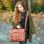Personalised Vintage Style Leather Laptop Satchel Bag, thumbnail 1 of 9