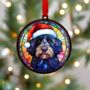 Labradoodle Black In Santa Hat Suncatcher Decoration, thumbnail 2 of 6