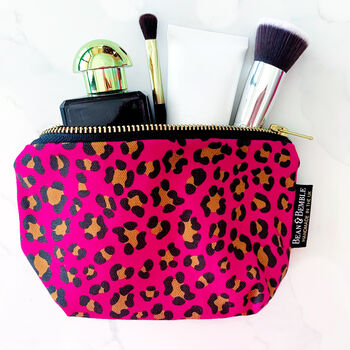 Pink Leopard Print Washable Makeup Bag, 10 of 10