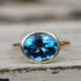 Blue Topaz Stacking Ring In 9ct Yellow Gold, thumbnail 3 of 5