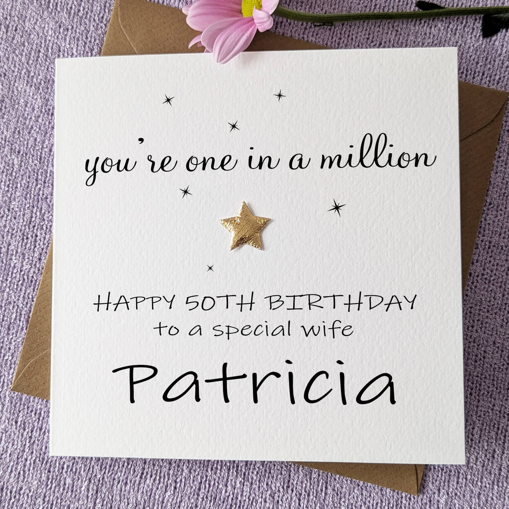 Wife 50th Birthday Personalised Card