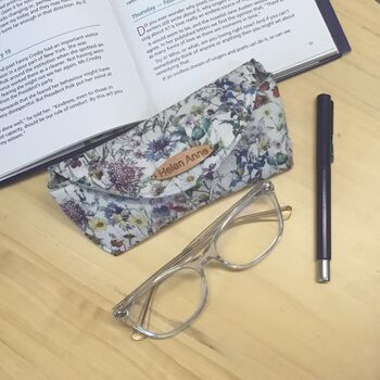 Personalised Handmade Liberty Fabric Soft Eyeglass Pouch, 3 of 12