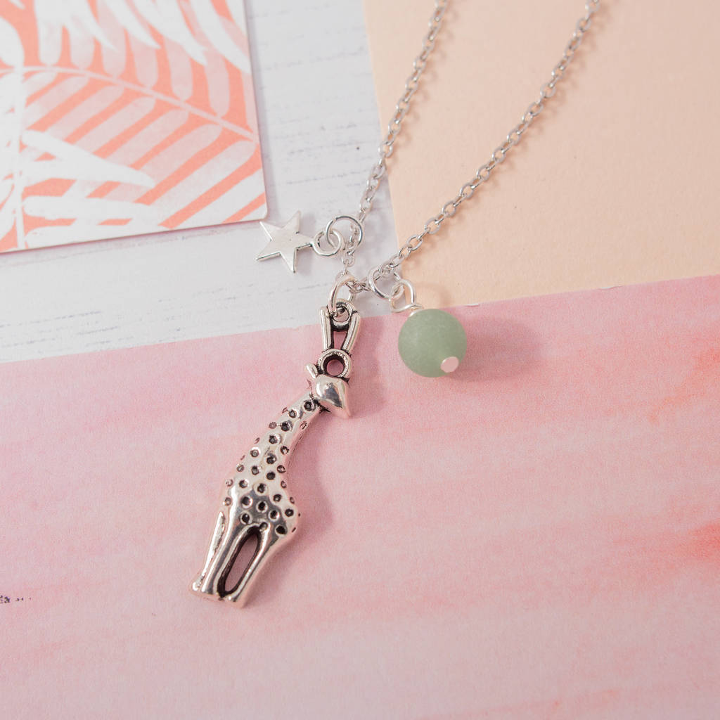 Personalised Giraffe Charm Necklace By A Beautiful Storm