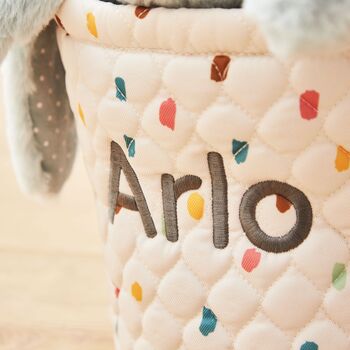 Personalised Small Rainbow Polka Dot Storage Bag, 2 of 3