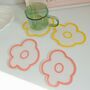 Flower Floral Transparent Coasters Pink And Yellow, thumbnail 1 of 4