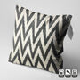 Black Zig Zag Hand Woven Ikat Cushion Cover, thumbnail 4 of 8
