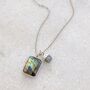 The Duo Labradorite Necklace, Silver, thumbnail 2 of 12