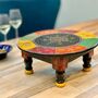 Hand Painted Indian Low Round Wooden Table, thumbnail 1 of 4