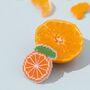 Make Your Own Orange Brooch Cross Stitch Kit, thumbnail 1 of 6