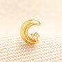 Stainless Steel Crystal Star And Moon Piercing Earring, thumbnail 1 of 3