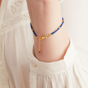 Blue Lapis Lazuli Beaded Bracelet, 3 of 11