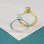 Emerald And Topaz Birthstone Gold Plated Silver Ring, thumbnail 3 of 4