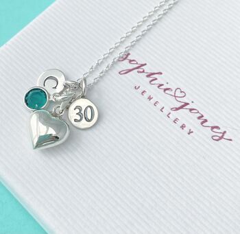 Personalised 30th Birthday Necklace With Heart, 3 of 6