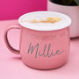 Personalised Valentine's Day Enamel Coloured Mug, thumbnail 1 of 5