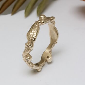 Gold And Diamond Wood Nymph Leaf Ring, 2 of 7