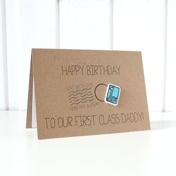 Personalised First Class Stamp Happy Birthday Card, 5 of 8