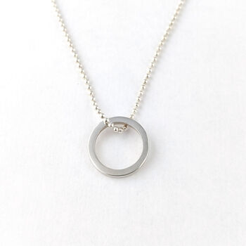 Small Recycled Silver Circle Necklace, 2 of 4
