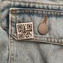 Engraved Qr Code Enamel Pin, Custom Scannable Qr Gift, Tech Lover Accessory, thumbnail 3 of 3