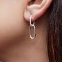 Sterling Silver Double Hoop Rope Edged Oval Earrings, thumbnail 1 of 6