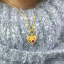 Ribbed Heart Necklace With Birthstone Detail, thumbnail 7 of 10