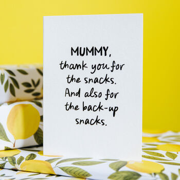 Thank You For The Snacks – Personalised Card For Mummy Or Daddy, 2 of 5