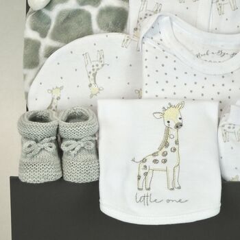 Little One Giraffe New Baby Gift Set Hamper, 4 of 6