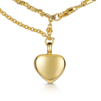 Nugget Chain Heart Urn Ashes Bracelet – 18 K Gold Plate, 4 of 7