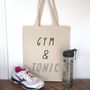 Gym And Tonic Canvas Shopping Tote Bag, thumbnail 2 of 4