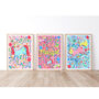 Pink Unicorn Name Print Set, thumbnail 2 of 12