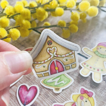 Gingerbread Sticker Set. Christmas And Scrapbooking, 2 of 10