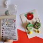 Hand Painted Brussel Sprout Face Bauble Earrings, thumbnail 6 of 11