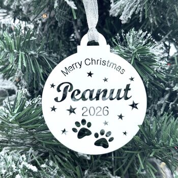 Pet Personalised Christmas Tree Bauble For Dog Or Cat, 2 of 8