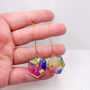 Multicolour Hexagonal Threader Statement Earrings, thumbnail 9 of 10