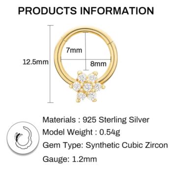 Gold Plated Star Hoop For Tragus Or Helix, 3 of 3