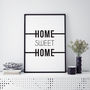 'Home Sweet Home' Monochrome Typographic Print, thumbnail 3 of 6