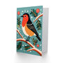 Robin Bird Tree Bauble Folk Art Xmas Christmas Card, thumbnail 2 of 4